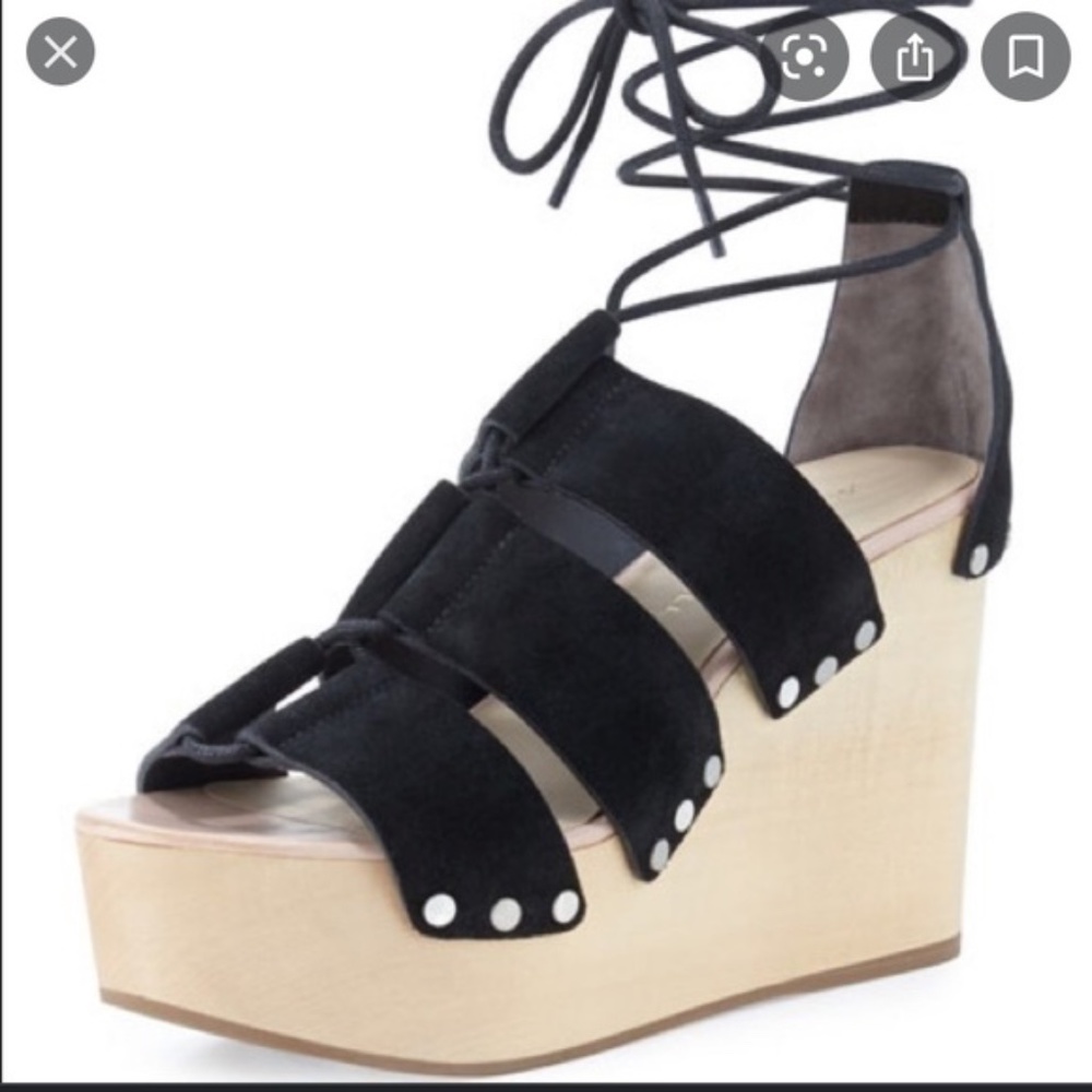 Loeffler Randall Ines Lace Up Clog Wedges